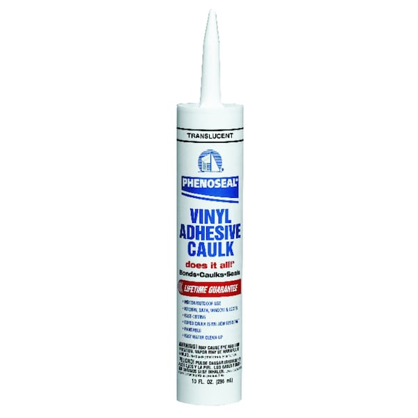 Phenoseal Clear Vinyl Adhesive Adhesive Caulk 10 oz 102TR Zoro